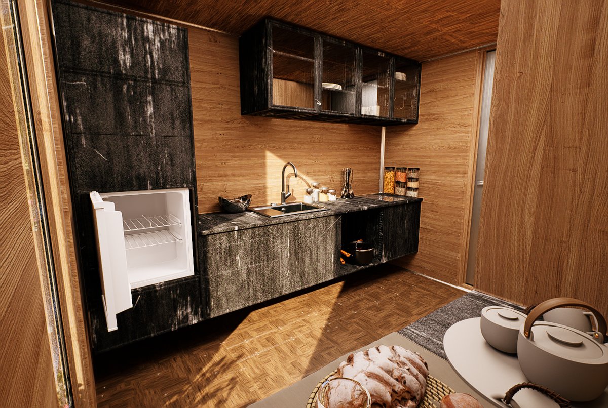 Anyplace single module compact kitchen interior