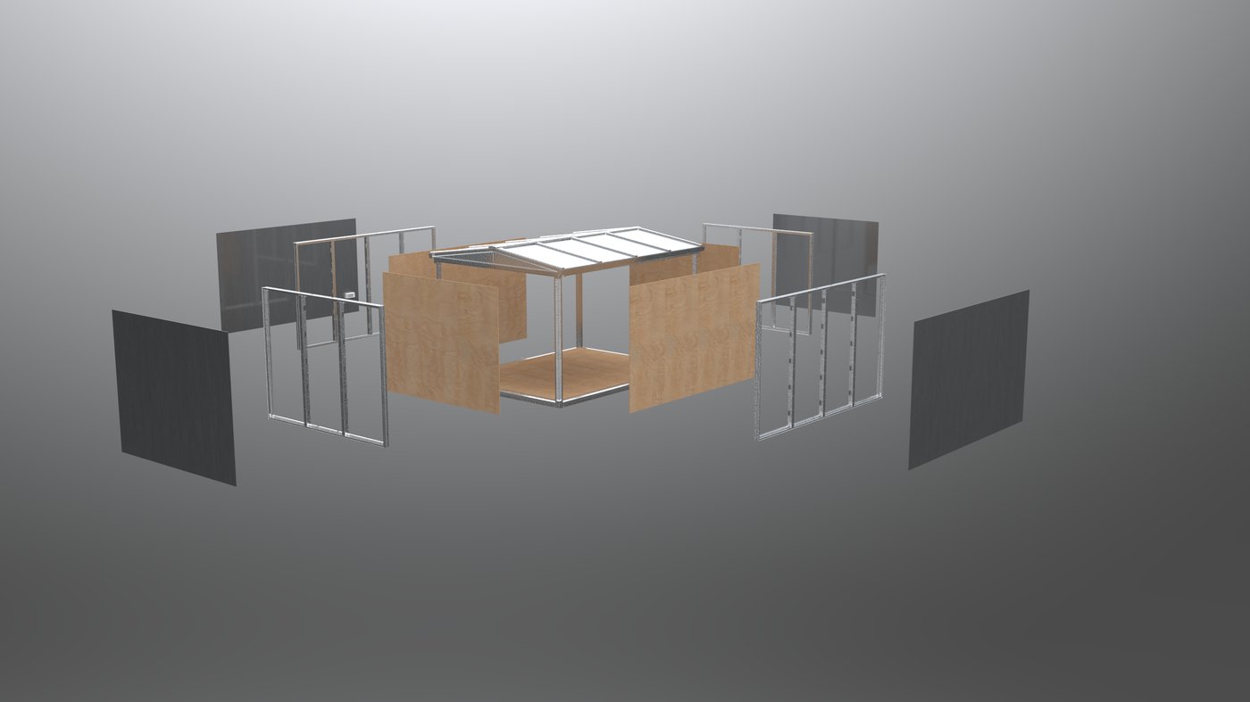 Anyplace module partially assembled