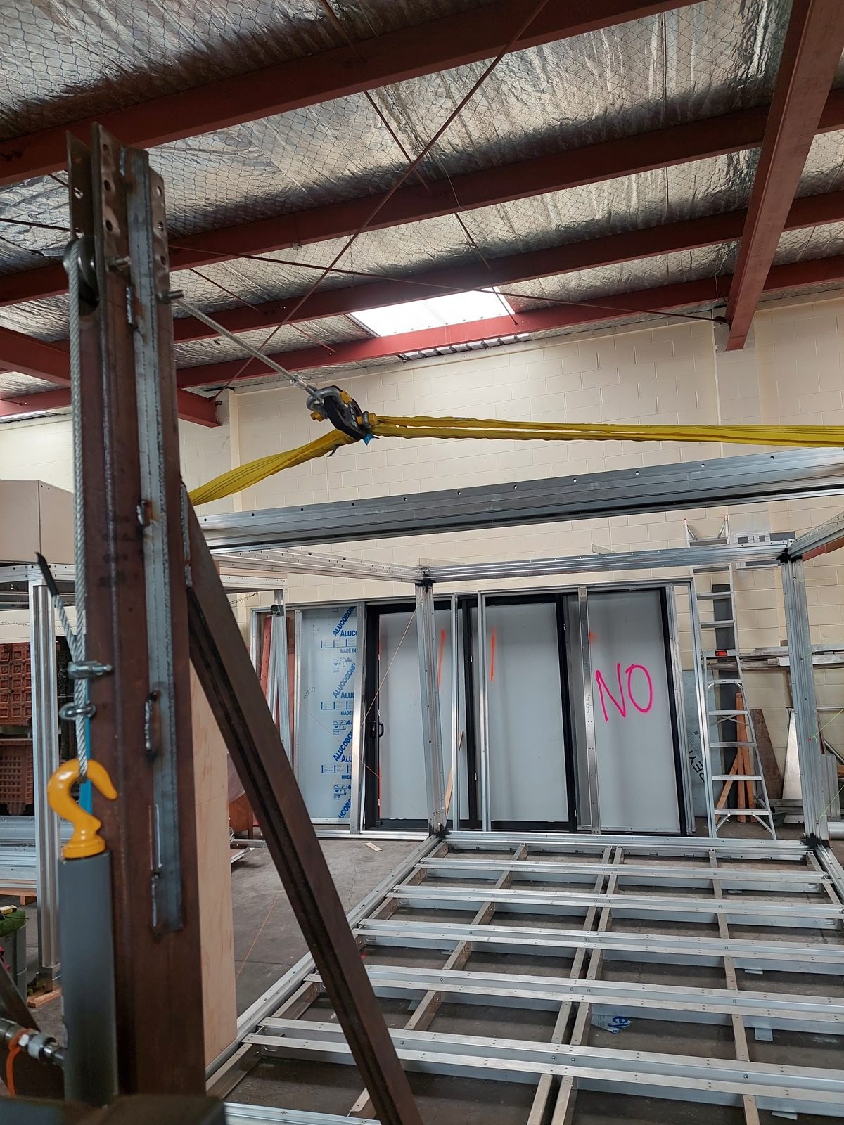 Anyplace module suspended clear span — structural load test